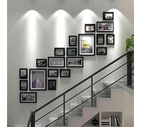 Unikicool Combination Photo Frame,Gallery Wall Frames Set,Staircase Wood Collage Picture Frames,Easy To Install,Protected From Dust,Solid Wood Frame,Suitable For Living Rooms And Galleries