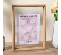 Unikicool Double Sided Photo Frame,Transparent Picture Frame,Wood Photo,Flower Press Frame,Floating Glass Frames,Leaf Specimen Photo Frame,Wear-Resistant,For Photos,Artworks,Poster,handicrafts