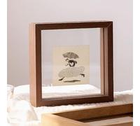 Unikicool Double Sided Transparent Photo Frame,Floating Frame,Square Frames,Double Glass Picture Frame Display Photo,Sturdy And Scratch Resistant,As A Gift For Birthdays,Weddings,Anniversaries