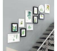 Unikicool Stairs Decor Photo Frames,Photo Frame Set,Photo Frame Collage Set Wall Frame,Decorate Space,Can Store Photos,Smooth Touch,Suitable For Gallery,Living Room,Staircase Decoration