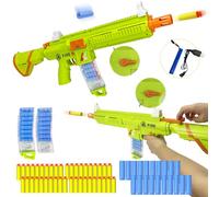 UNIKONIO Automatic M416 Blaster Guns, Electric Blaster Toy, Auto Manual Modes, Shell Ejecting Toy Gun, 2 Magazines 20 Reusable Dart Holders 40 Foam Darts, Shot Gun Gifts for Christmas Birthday - Green