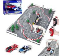 UNIKONIO Slot Cars Race Track Sets, 1:87 Block Building Slot Toy Race Set, 2 Controllers 2 Cars, Adjustable Speed, Dual Racing, Christmas Halloween Toys Gifts - 07