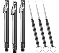 Unikstone 3 Pieces Portable Titanium Toothpicks, Metal Pocket Toothpick Reusable Toothpicks With Stainless Steel Toothpick Holder for Outdoor Camping, Picnic, Travel (Black)