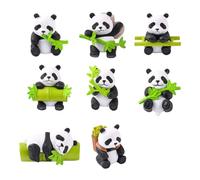 unilarinna Panda Figures, Pack of 8 Brazilian Panda Basimu Ornament, Wooden Panda Pendant, Brazil Wood Accessories, Wood, Hydroponic Decoration, Cute Panda, Brazil Wood Table Decor (White)