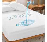 UNILIBRA 2 Pack Queen Size 100% Waterproof Mattress Protector, Breathable, Noiseless Mattress Cover, 6"-25" Fitted Deep Pocket Mattress Protector Cover - Vinyl Free
