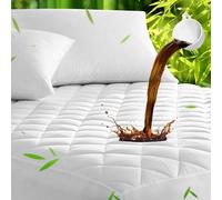 UNILIBRA Bamboo Waterproof Mattress Protector King Size, Quilted Mattress Pad Cover with 6''-25'' Deep Pocket, Breathable Ultra-Soft Filling Mattress Topper