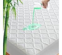 UNILIBRA King Size Waterproof Mattress Protector, 3D Air Rayon Made from Bamboo Cooling Mattress Cover, Breathable Deep Pocket Mattress Pad Fits to 8''-21'' White