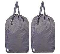 UniLiGis Washable Travel Laundry Bag with Handles and Drawstring (2 Pack), Heavy Duty Large Enough to Hold 3 Loads of Laundry, Fit a Laundry Basket or Clothes Hamper, 27.5x34.5 in,Grey