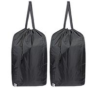 UniLiGis Washable Travel Laundry Bag with Handles and Drawstring (2 Pack), Heavy Duty Large Enough to Hold 3 Loads of Laundry, Fit a Laundry Basket or Clothes Hamper, 27.5x34.5 in,Black