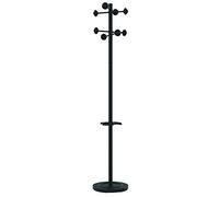 Unilux Accueil Coat Stand Solid Head Steel Post Umbrella Stand Double Pegs Black Ref 35006M
