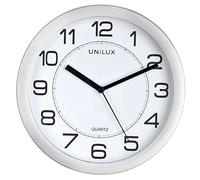Unilux Attraction Silent Quartz Clock, 22cm - Metal Grey
