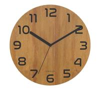Unilux Bali Palma Modern Wall Clock Bamboo Dial 30 cm No Ticking