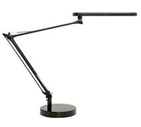Unilux MamboLED Desk Lamp, 5.6W, 460 Lumens, Adjustable Double Articulated Arm, Base & Clamp, ABS, Black, Lightweight - Home, Office & Study Lighting
