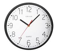 Unilux Nessy Wall Clock, Quartz Movement, Diameter 25 cm, Modern Minimalist Design, Black