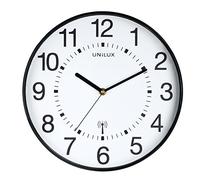 Unilux Unillux Wave Desk Clock with Quartz System Radio Controlled and Readable up to 35 m Diameter 30 cm Black, 31 x 31 x 5 cm
