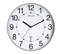 Unilux Unillux Wave Quartz Desk Clock Radio-Controlled and Readable up to 35 m Diameter 30 cm Metal Grey, Plastic Glass, Diamètre 30cm