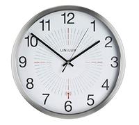 Unilux 400094566 Large Radio Wall Clock Metal Grey for Indoor and Outdoor Use, Gray