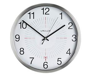 Unilux Wireless Outdoor Wall Clock 35.5 cm for Indoor and Outdoor Use in Silver Grey