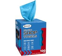 UNIMADE Shop Towels, 100 Sheets Microfiber Cleaning Cloth Commercial Grade Washcloths Lint-Free Bulk Shops Rags for Cars Mechanic Restaurant Garage Housekeeping, 11"x 9", Blue