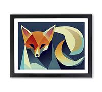 Unimaginable Abstract Fox H1022 Framed Print for Living Room Bedroom Home Office Décor, Wall Art Picture Ready to Hang, Black A4 Frame (34 x 25 cm)