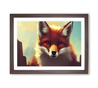 Unimaginable Fox H1022 Framed Print for Living Room Bedroom Home Office Décor, Wall Art Picture Ready to Hang, Walnut A4 Frame (34 x 25 cm)