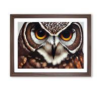 Unimaginable Owl H1022 Framed Print for Living Room Bedroom Home Office Décor, Wall Art Picture Ready to Hang, Walnut A4 Frame (34 x 25 cm)