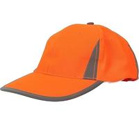 UniMark High Visibility Baseball Cap Hat Race Driver Orange Reflective Tape Hi Viz VIS Safety Security Work Lightweight Workwear Peaked Visor Reflective One Size