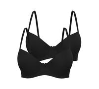 UniMark Pack of 2 Black Full Cup Coverage Smoothing T-Shirt Bras for Women | Underwired Padded Bra | Classic T Shirt Bras for Women UK Size 32B-40G (40C)