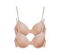 UniMark Pack of 2 Nude Full Cup Coverage Smoothing T-Shirt Bras for Women | Underwired Padded Bra | Classic Cotton T Shirt Bras for Women UK Size 32B-40DD (34C)
