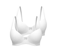 UniMark Pack of 2 White Full Cup Coverage Smoothing T-Shirt Bras for Women | Underwired Padded Bra | Classic T Shirt Bras for Women UK Size 32B-40G (40G)