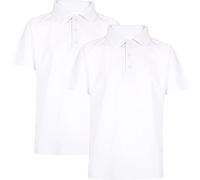 UniMark White Polo Shirt for Unisex Kids Girls Boys Polo Shirts | Plain Summer Rich Cotton Kids White T-Shirts Ideal for P.E School Uniform (15-16 Years, White 2 Pack)