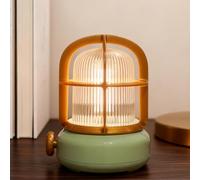 UNIMIW Rechargeable Night Light Dimmable Bulkhead Small Vintage Table Lamp, Murano Aesthetic Home Decor for Living Room Kitchen Cute Desk Accessories (Retro Green)