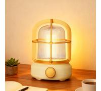 UNIMIW Rechargeable Night Light Dimmable Bulkhead Small Vintage Table Lamp, Murano Aesthetic Home Decor for Living Room Kitchen Cute Desk Accessories (Retro White)