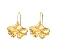 Unimooie Gold-Plated Brass Ginkgo Leaf Earrings Lightweight and Waterproof Resistant Exquisite Earrings for Women Ladies Suitable for Birthdays Beach Holiday and Daily Use