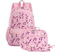 Unineovo Backpack for Girls, Kids Unicorn Backpack Set, Elementary Primary Middle School Bookbag with Lunch Box & Pencil Case, Pink Lightning, 32*17*45cm, Pink Lightning