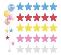 UNINGYI 25pcs Balloon Weights, Star-Shaped, Plastic, Reusable, for Helium Balloons, Birthday, Large, Red, Yellow, Blue, Pink, White
