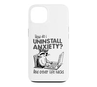 Uninstall Anxiety Raccoon Life Hacks Computer Case for iPhone 13