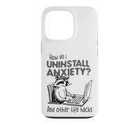 Uninstall Anxiety Raccoon Life Hacks Computer Case for iPhone 13 Pro