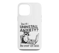 Uninstall Anxiety Raccoon Life Hacks Computer Case for iPhone 13 Pro Max