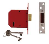 Union J2101-PL-2.50 2101 5 Lever Mortice Deadlock Satin Brass Finish 65Mm 2.5In Box