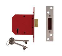 Union Mortice Deadlock 2101 Y2101-SC 5-Lever 65mm Satin Chrome (Visi Pack)