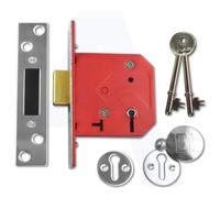 Union J2101-SC-2.50 2101 5 Lever Mortice Deadlock Satin Chrome Finish 65Mm 2.5In Box