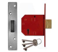 UNION Mortice Deadlock 2134E 5-Lever BS Satin Chrome 79.5mm Boxed
