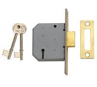 UNION 2177 3 Lever Mortice Deadlock Satin Chrome 77.5mm 3in Box UNNJ2177SC30