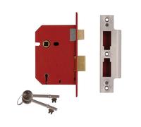 UNION Mortice Sash Lock 2201 5-Lever 77.5mm Satin Chrome (Visi Pack)