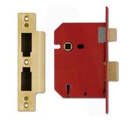 Union 2201 5 Lever Sashlock 64mm/2.5" Mortice Door Polished Brass Keyed To Diffe