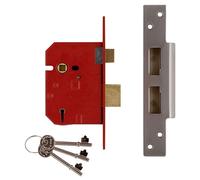 Union Locks 2234E 5 Lever BS Mortice Sash Lock Plated 79.5mm - Brass Finish (Boxed)