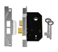 UNION 2-Lever Mortice Rebated Sashlock 2242 65.5mm (2.5in) Silver Enamel Visi Pack