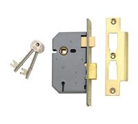 Union Locks 2277 3 Lever Mortice Sash Lock 77.5mm - Polished Brass (Boxed)