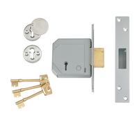 Union V-3G114E-SC-67 3G114E 5 Lever Mortice Deadlock C-Series 67Mm 2.5In Satin Chrome
